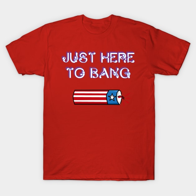 Just here to bang T-Shirt by Qrstore